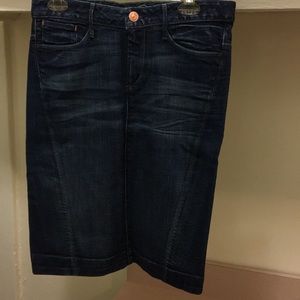 Straight denim skirt